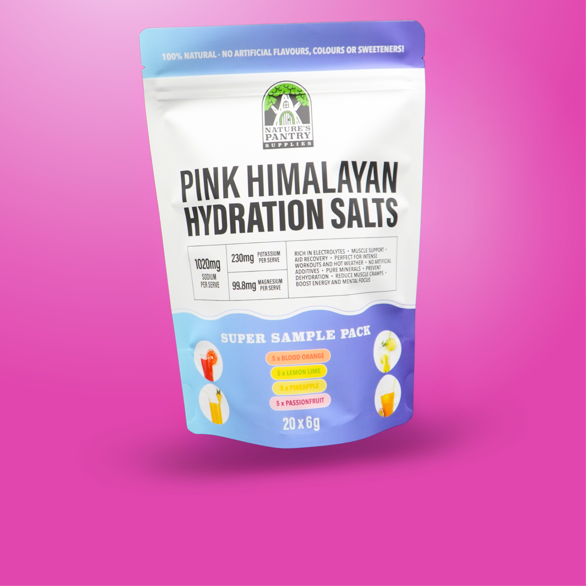 Pink Himalayan Hydration Salts Super Sample Pack | 20 Electrolyte Sachets