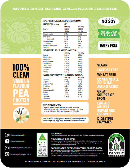 Vanilla Organic Pea Protein